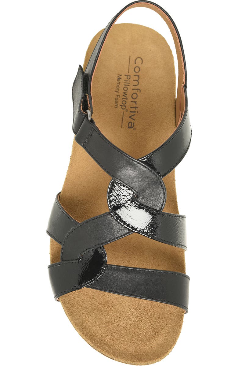 Comfortiva Garner Wedge Sandal, Alternate, color, Black