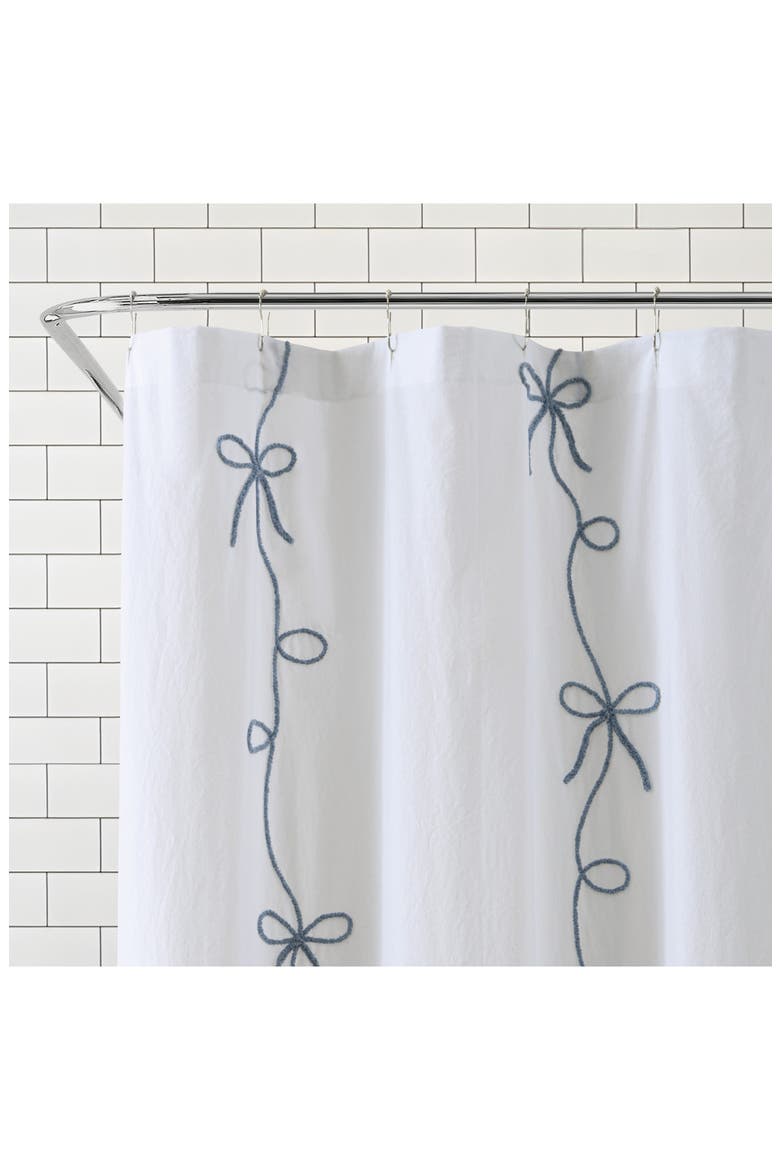 Sasha Bows Shower Curtain, Alternate, color, BLUE