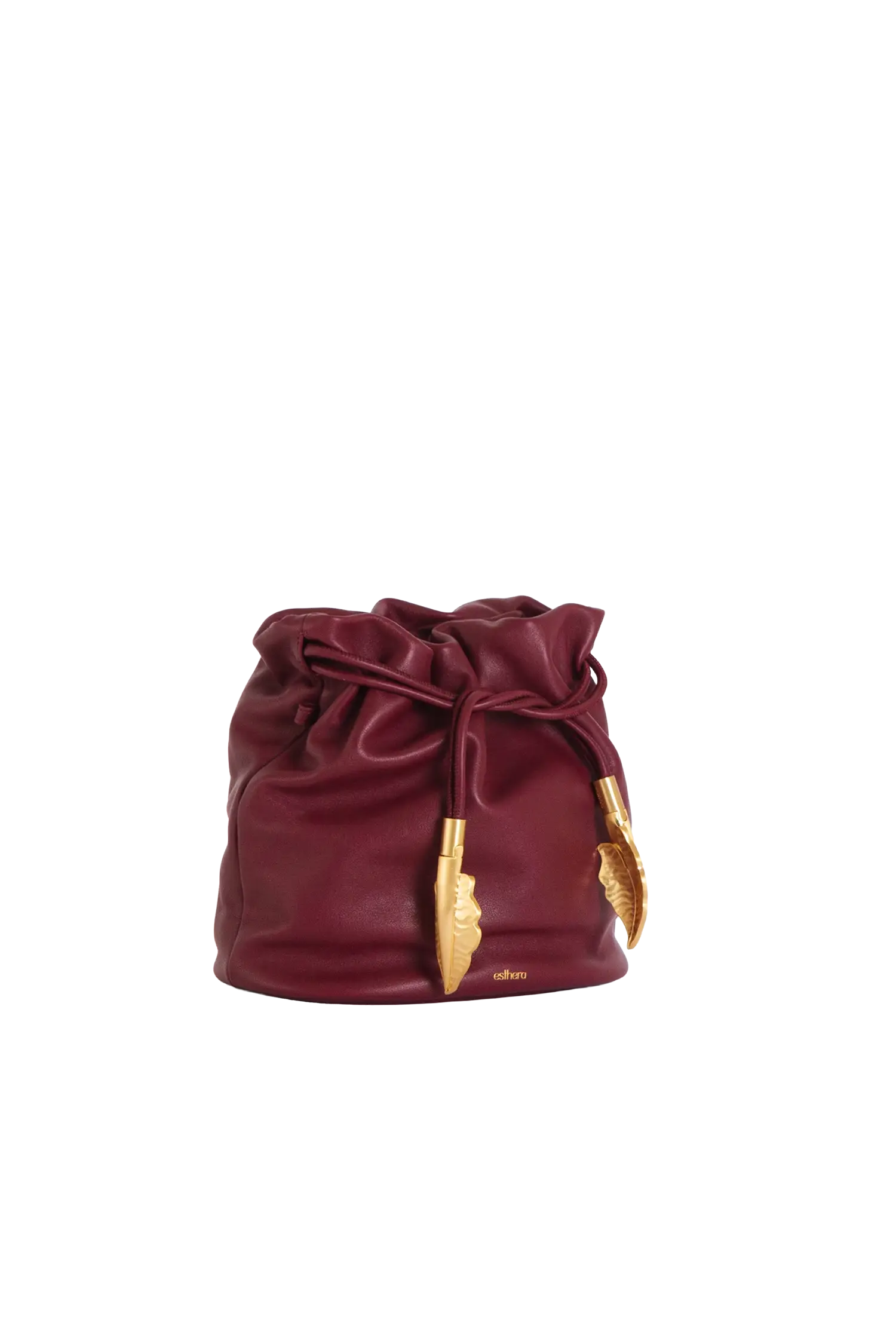 Leather Pouch Bag, Alternate, color, Burgundy