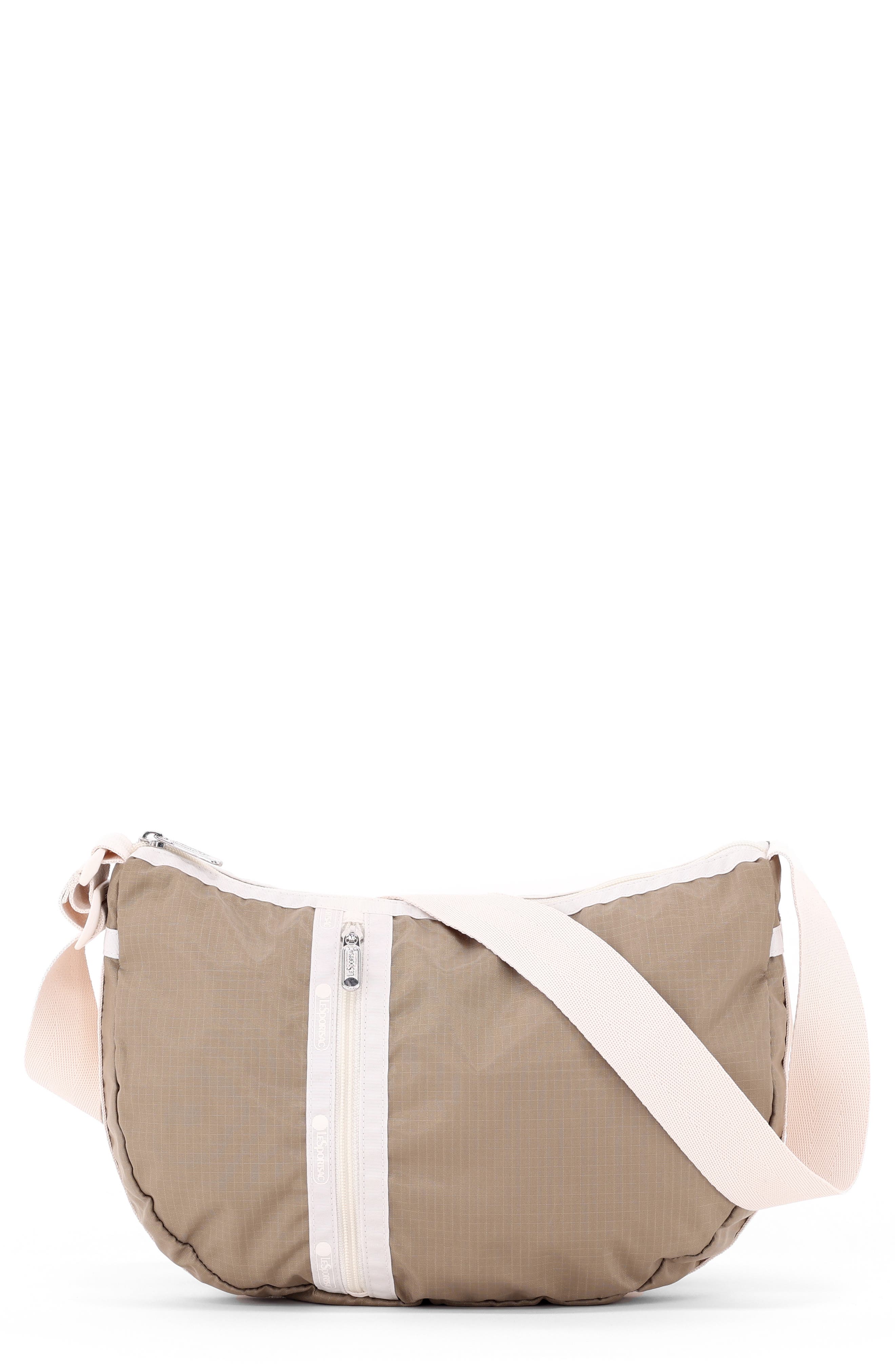 Hobo Sling Shoulder Bag, Main, color, DARK KHAKI/ SANDBAR L