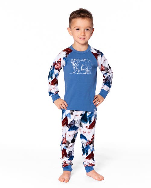 Deux Par Deux Two-piece Organic Cotton Pajama Set In Blue