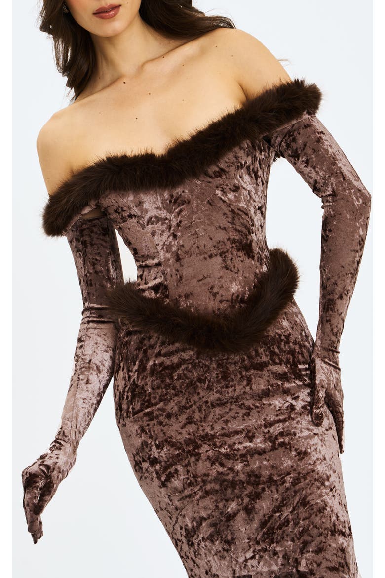 Tess Velvet Opera-Length Gloves, Alternate, color, Coffee