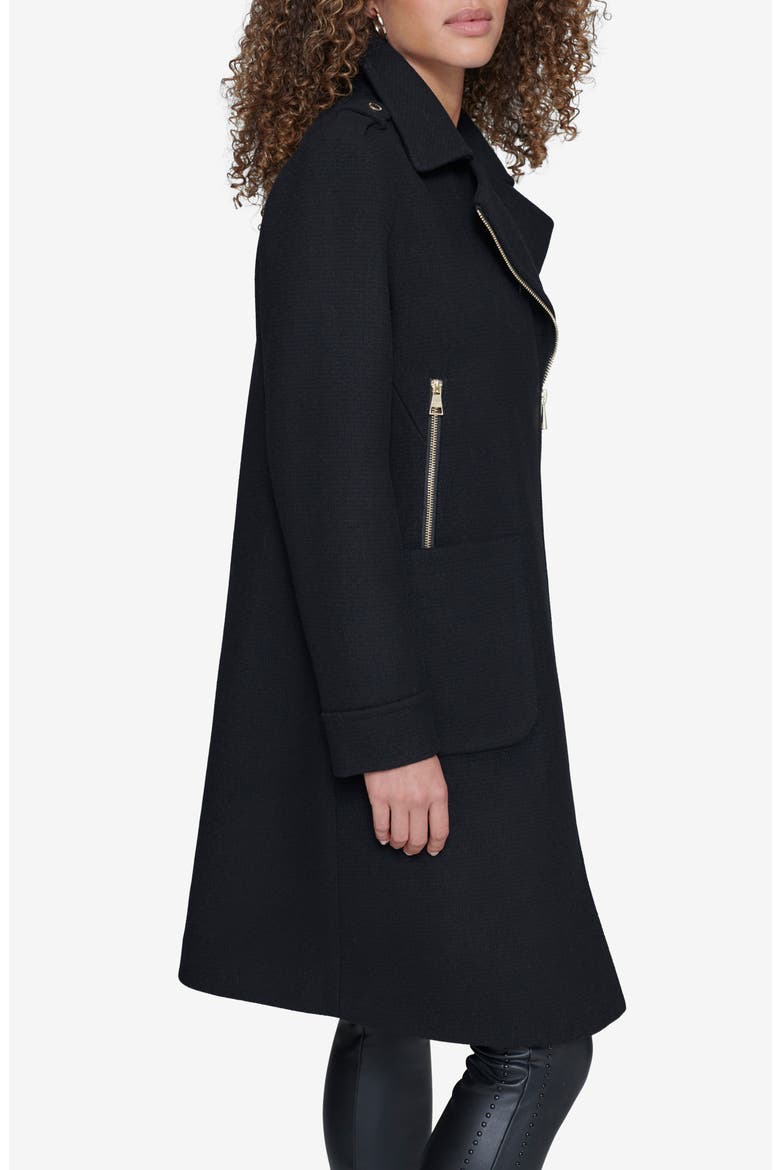 Long Wool Blend Moto Jacket, Alternate, color, BLACK