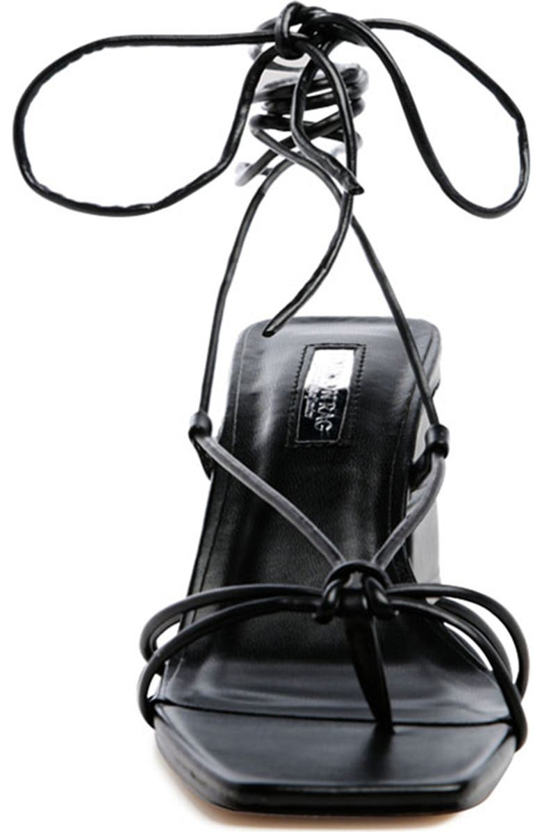 LONDON RAG Spruce Dessert Ankle Wrap Sandal, Alternate, color, Black