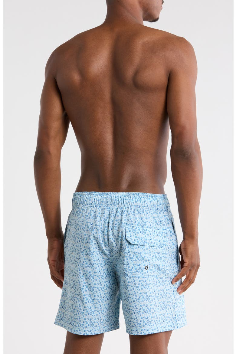 Floral Sea Swim Trunks, Alternate, color, LIGHT BLUE