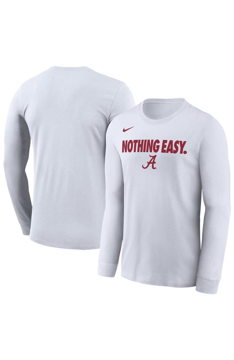 Nike Men's Nike White Alabama Crimson Tide 2025 On-Court Bench Long Sleeve T-Shirt, Alternate, color,