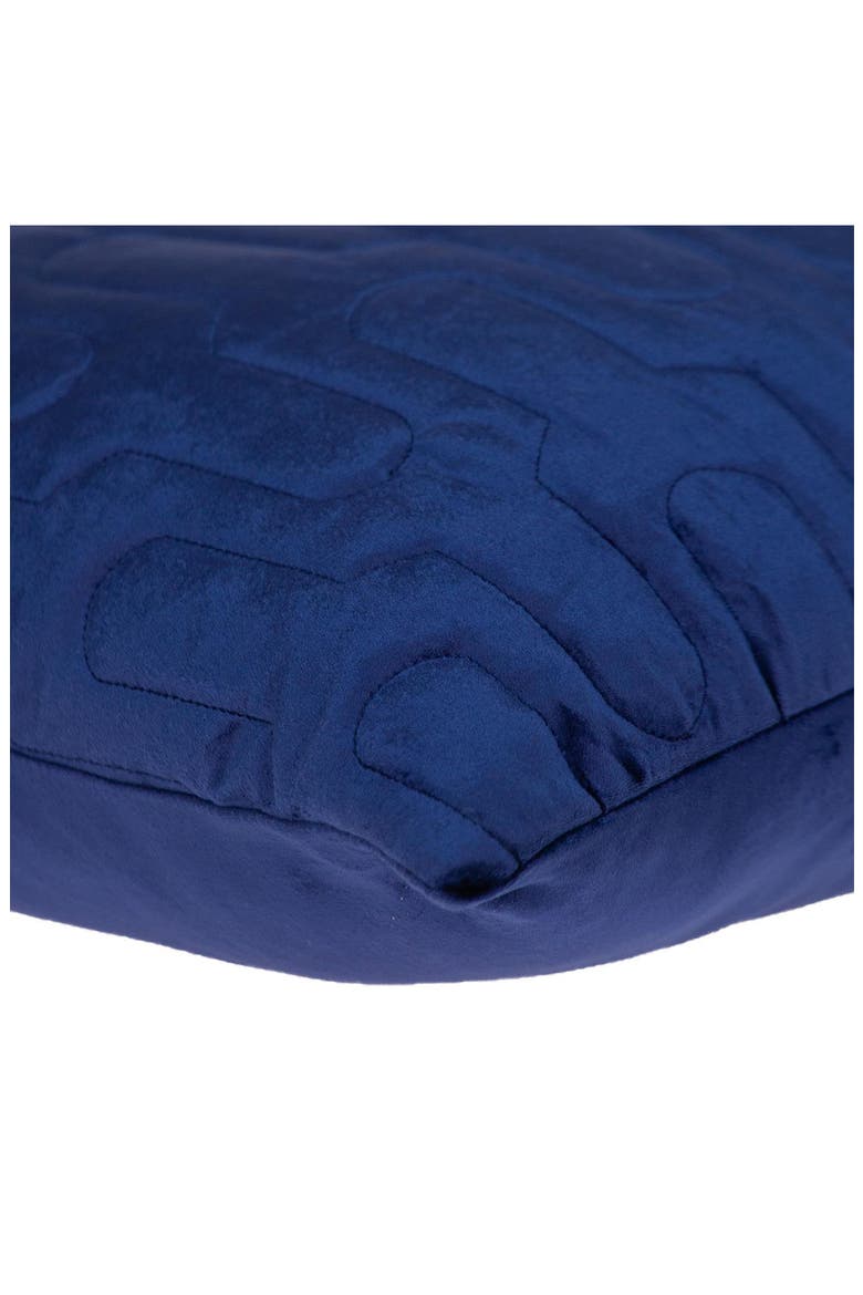 Basil Quilted Velvet Throw Pillow, Alternate, color, BLUE