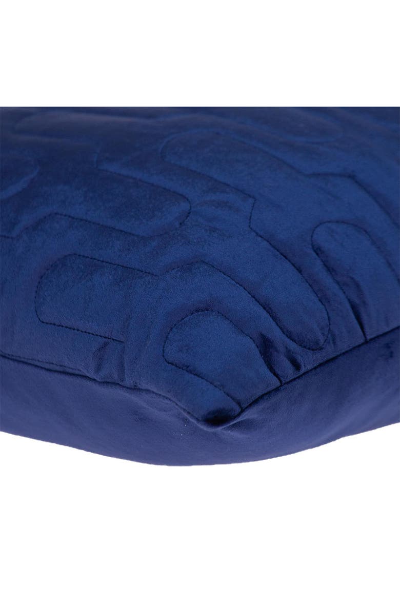 PARKLAND COLLECTION Basil Quilted Velvet Throw Pillow, Alternate, color, Blue