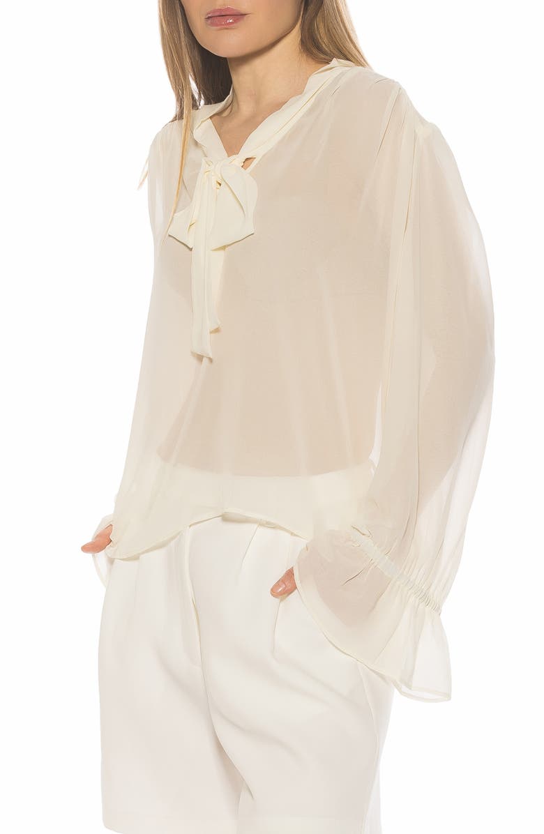 Alexia Admor Bow Shirt, Alternate, color, Ivory