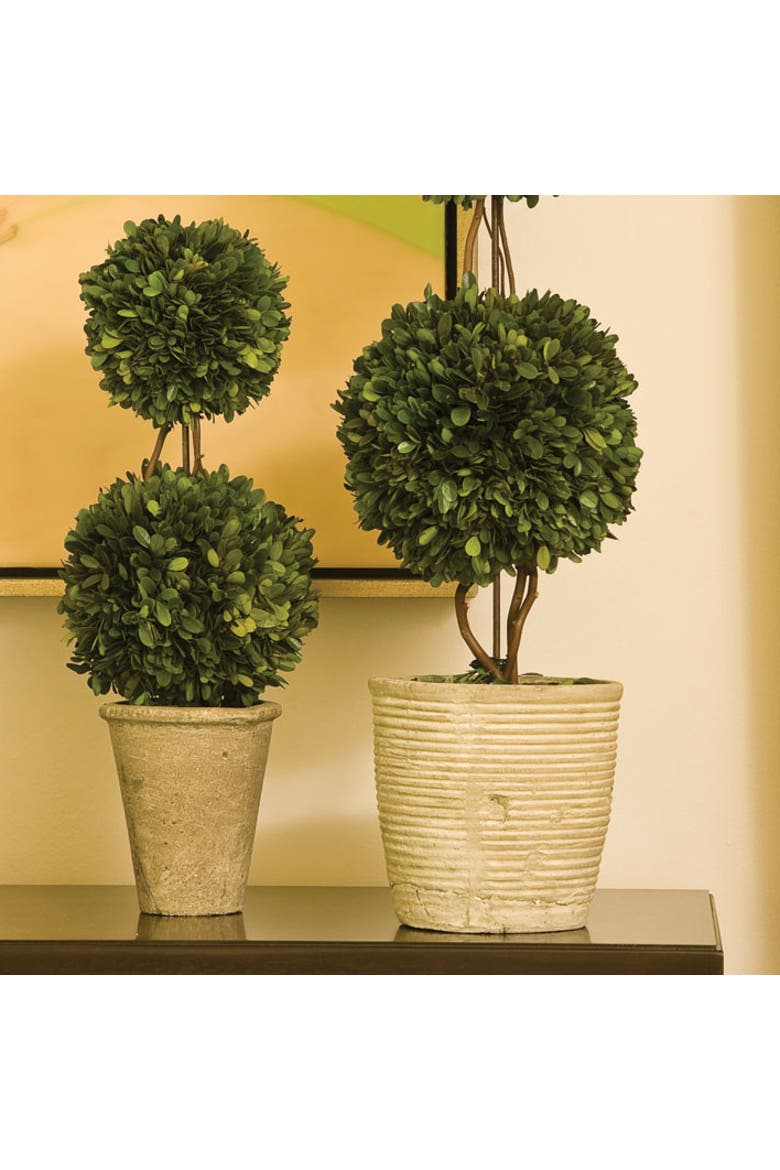 Boxwood Double Faux (Fake) Sphere Topiary 28", Alternate, color, Green