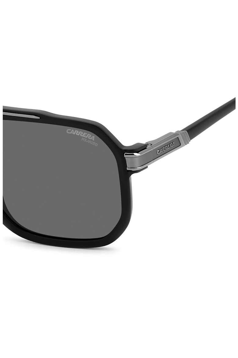 60mm Polarized Oversize Aviator Sunglasses, Alternate, color, MATTE BLACK DARK RUTHENIUM