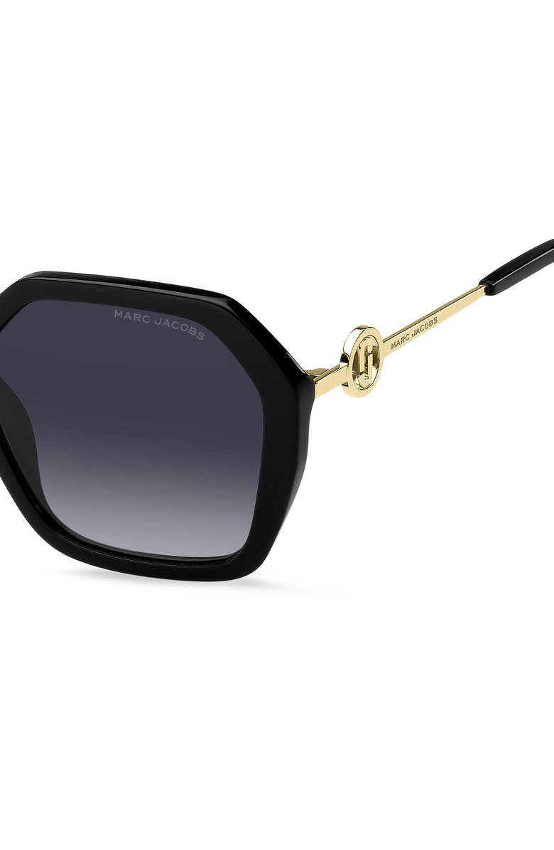 Marc Jacobs 57mm Gradient Square Sunglasses, Alternate, color, Black