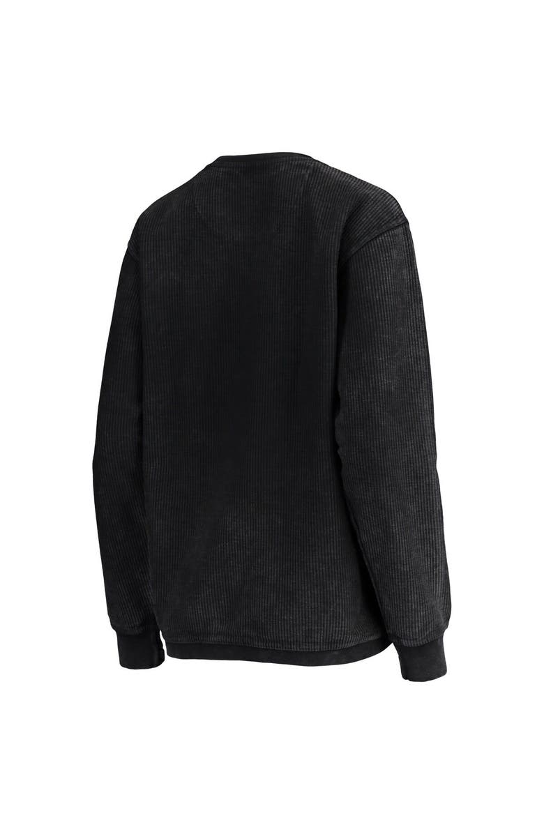 PRESSBOX Women's Pressbox Black Colorado Buffaloes Comfy Cord Vintage Wash Basic Arch Pullover Sweatshirt, Alternate, color, Black