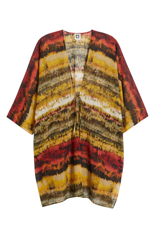 Shop Anne Klein Printed Asymmetric Tie Front Cardigan