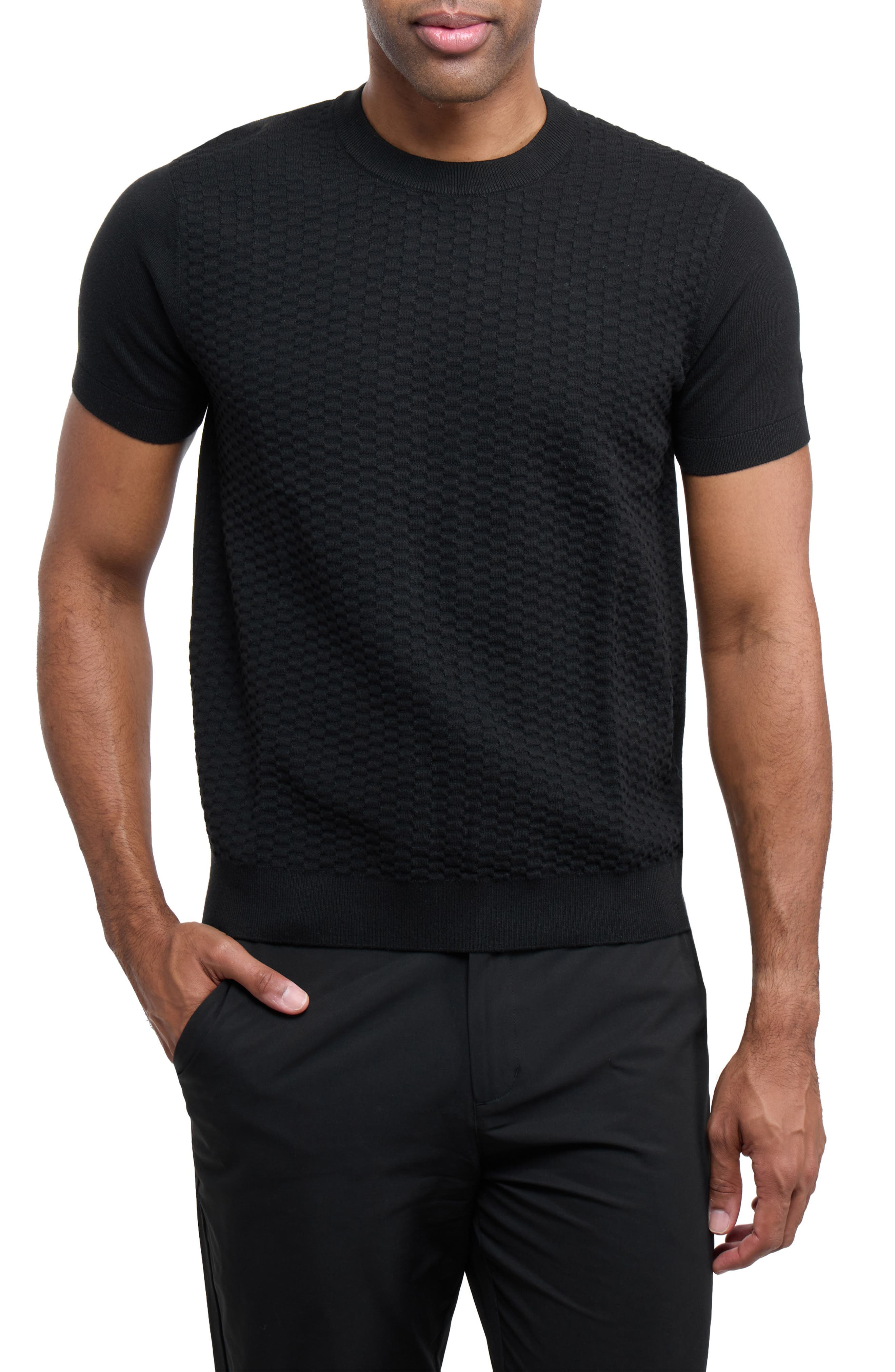 XRAY Check Short Sleeve Sweater