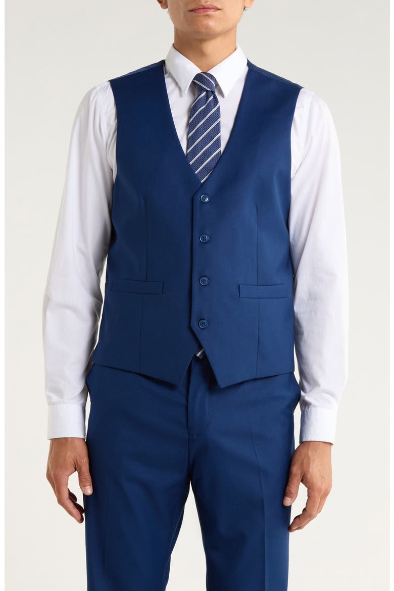 Indigo Mélange 3-Piece Suit, Alternate, color, INDIGO