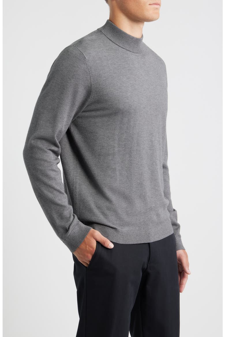 Solid Mock Neck Sweater, Alternate, color, GREY DARK STEEL HEATHER
