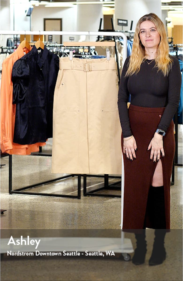 Maia Belted Cotton Midi Skirt