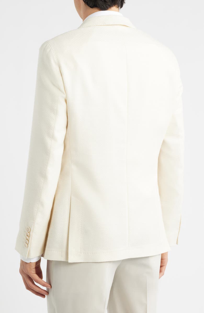 BOSS Heston Slim Fit Off White Textured Wool & Silk Blend Sport Coat, Alternate, color, Open White