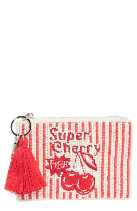 Beaded Super Cherry Coin Purse
