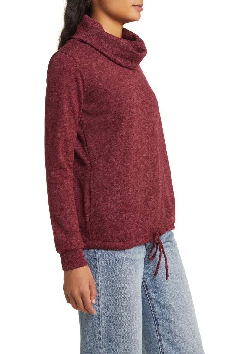 Cowl Neck Knit Top, Alternate, color, BURGUNDY
