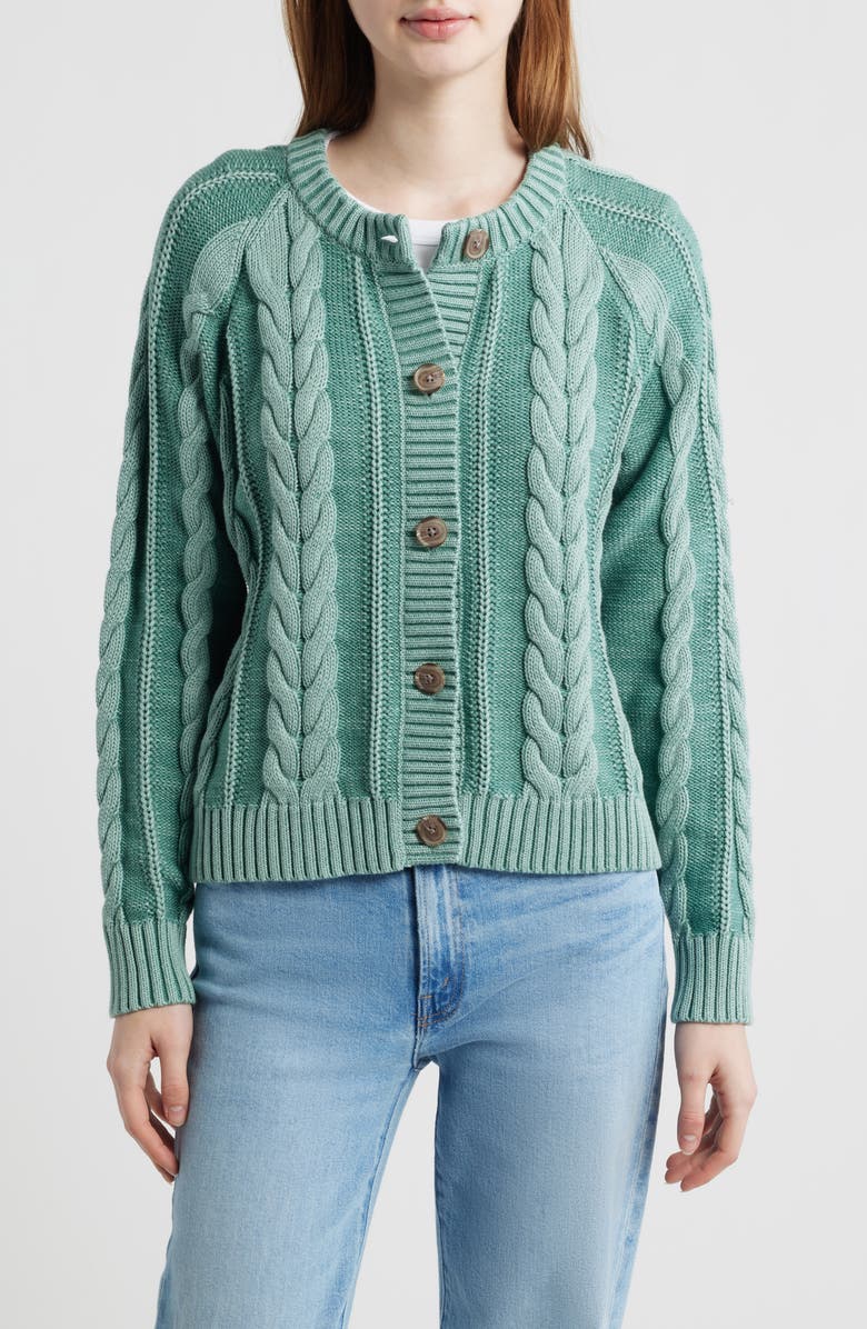 Pendleton Cable Cotton Cardigan, Alternate, color,