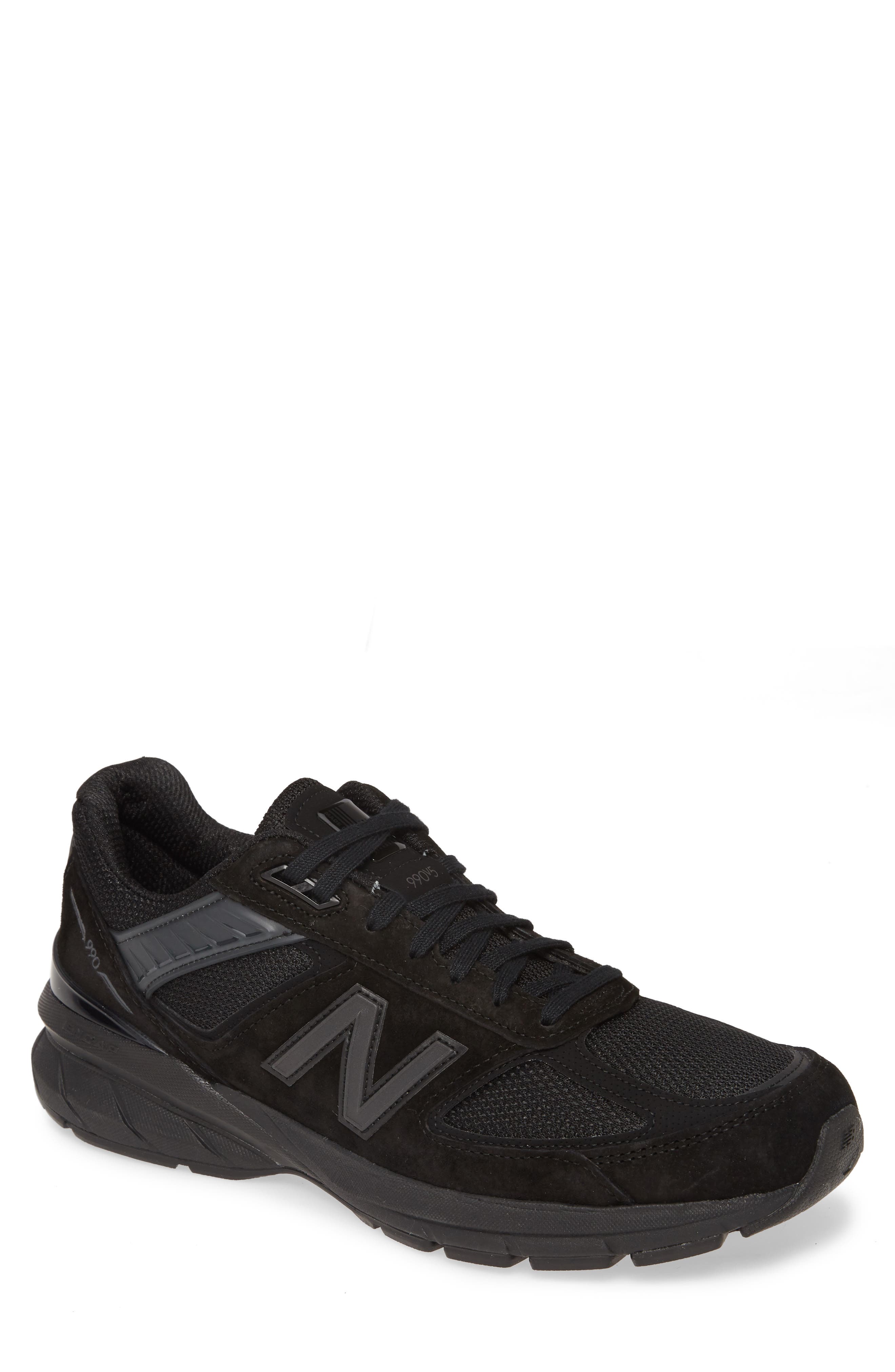 Made in USA 990 v5 Running Shoe, Main, color, BLACK