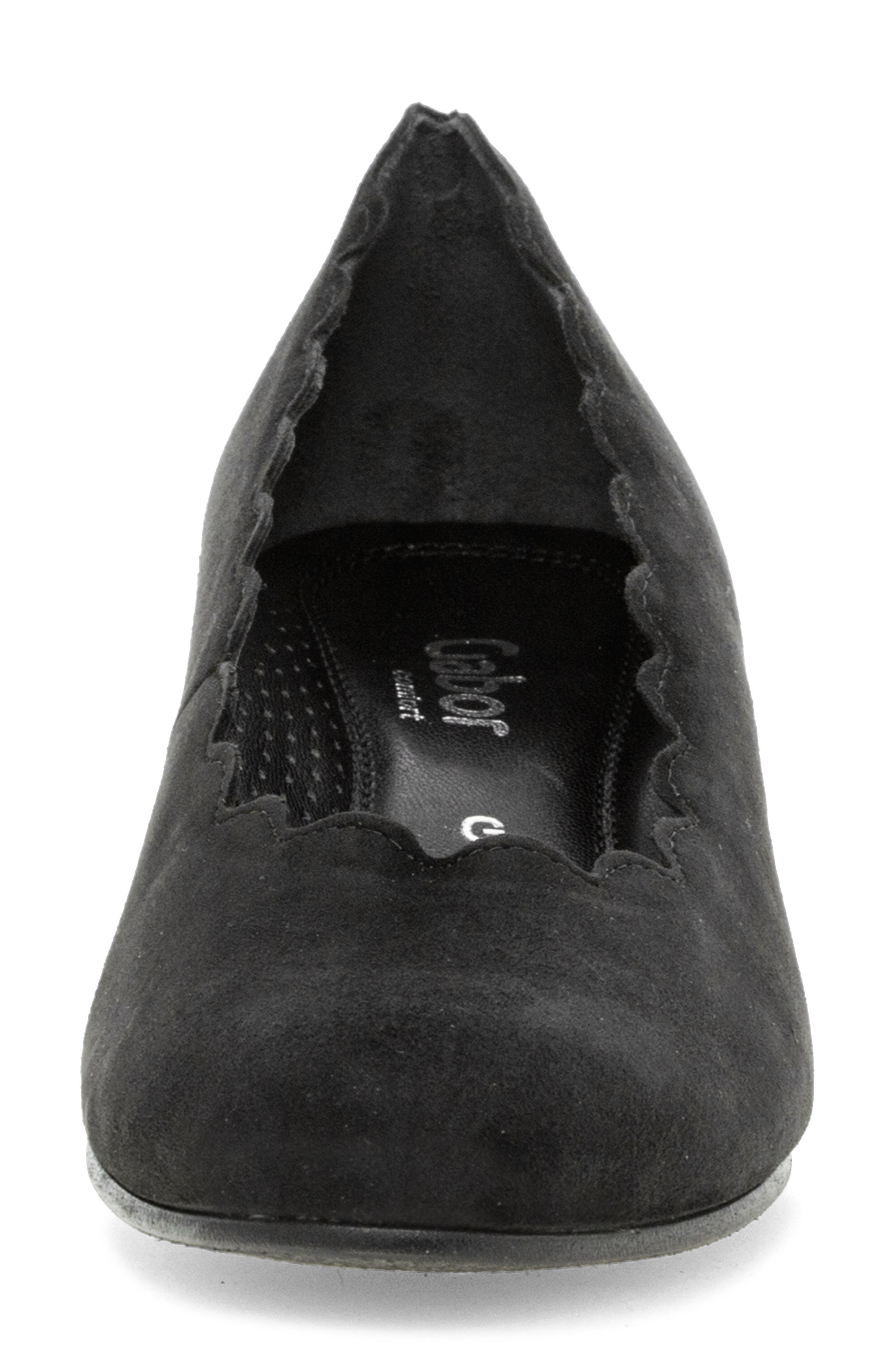 Gabor Scallop Pump, Alternate, color, Black