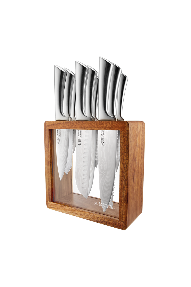 Damashiro® 10-Piece Hiryu Knife Block, Main, color, Silver