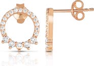 SPHERA MILANO 14K Gold Plated Cubic Zirconia Circle Stud Earrings