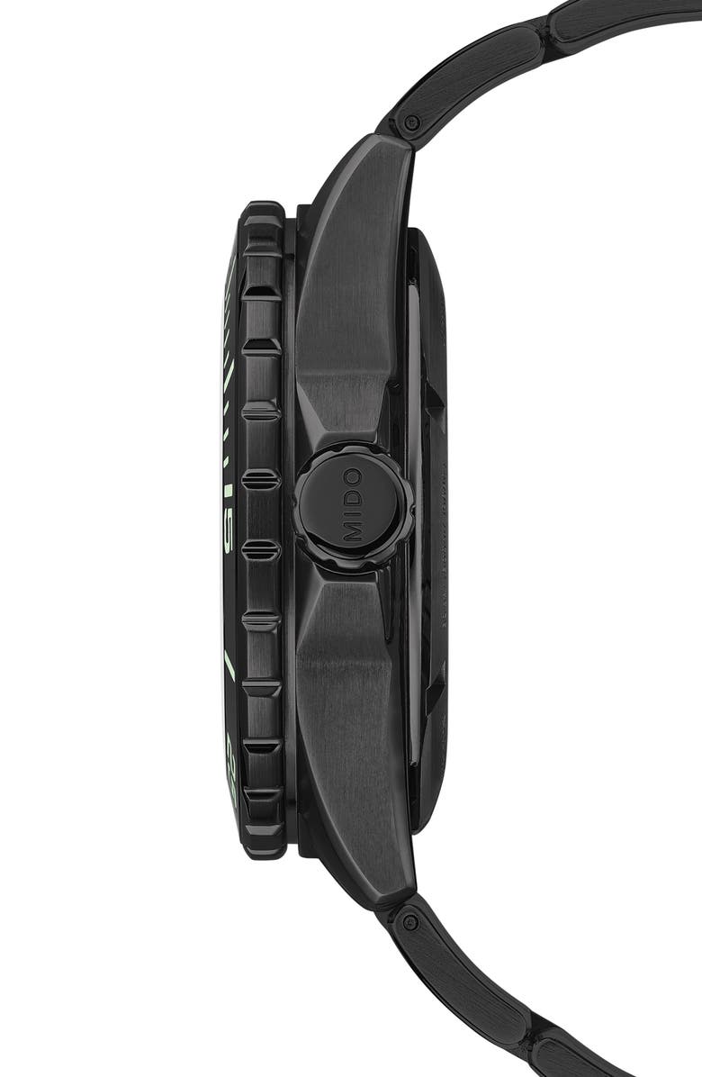 MIDO Ocean Star 600 Chronometer Bracelet Watch & Rubber Strap Gift Set, 43.5mm, Alternate, color, Black