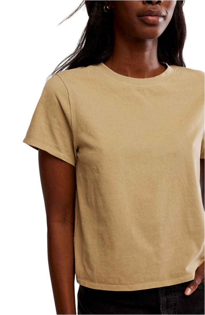 Free People Everyday Cotton T-Shirt, Alternate, color, Oat Latte