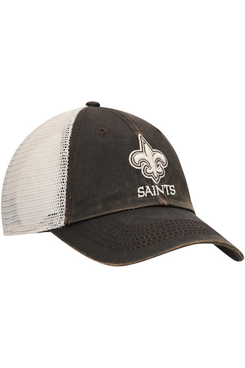Men's '47 Brown/Natural Pittsburgh Steelers Oil Cloth Trucker Clean Up Adjustable Hat, Alternate, color, Brown