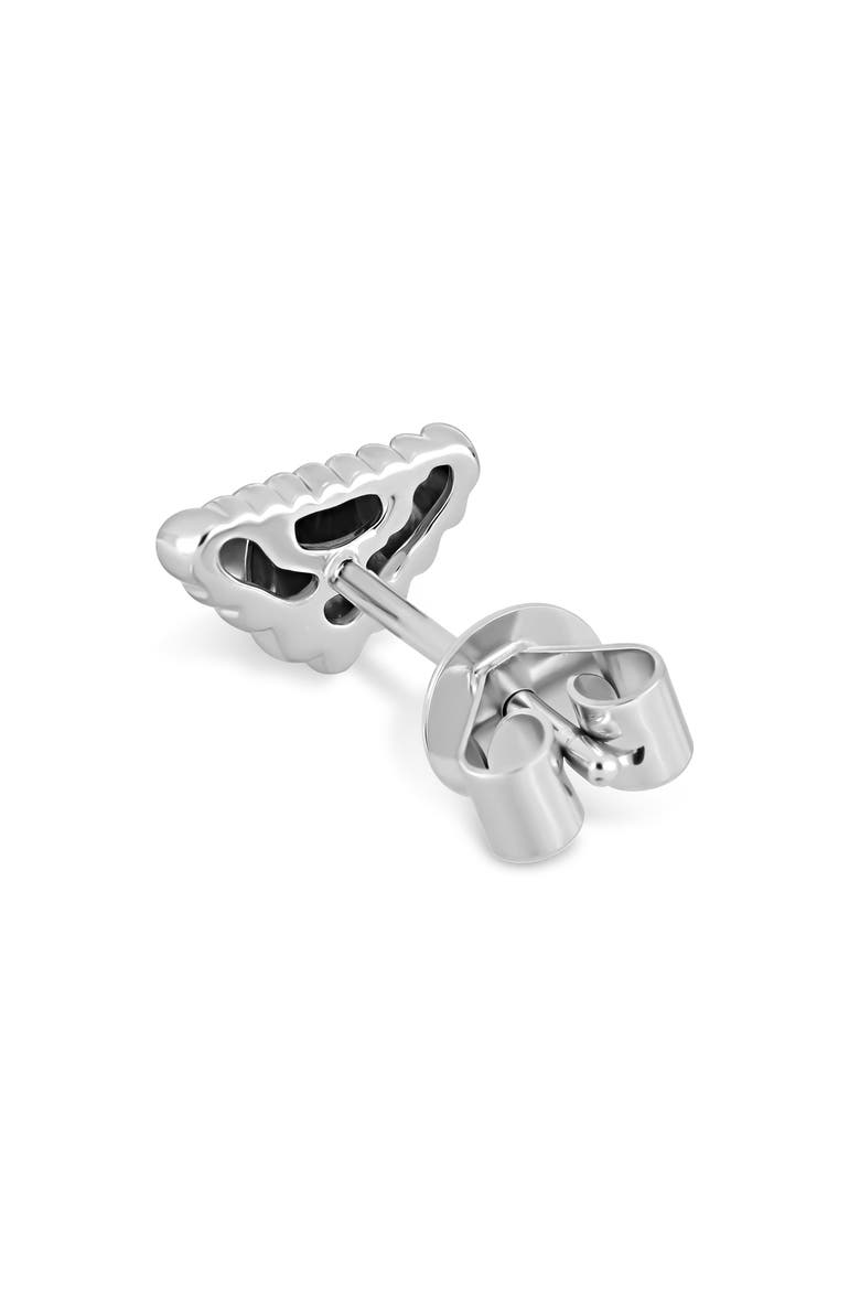 14k Gold Fluted Chevron Stud Earrings, Alternate, color, 14KW