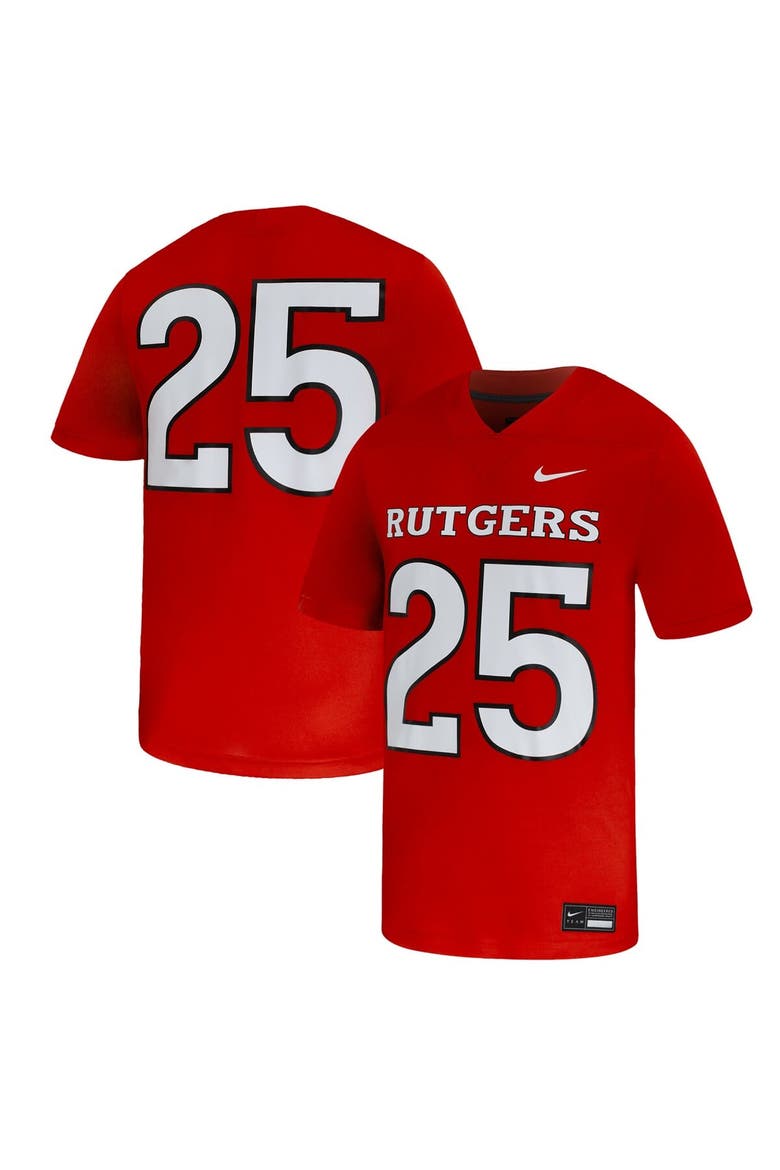 Men's Nike #25 Scarlet Rutgers Scarlet Knights Untouchable Replica Game Jersey, Main, color, Scarlet