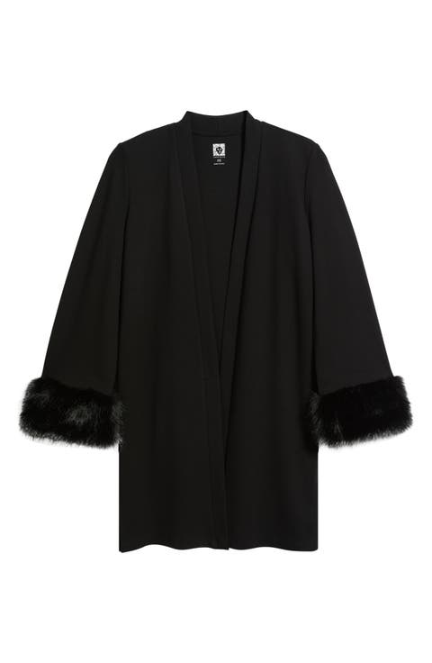 Faux Fur Trim Cardigan