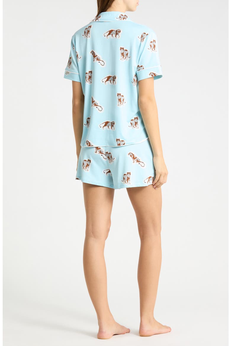 Quiet Night Pajamas, Alternate, color, AQUA TIGERS