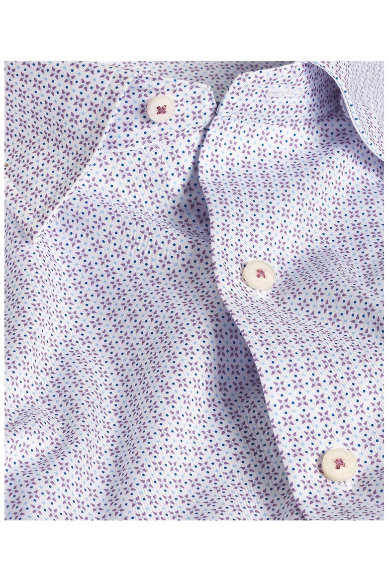 Neat Print Sport Shirt, Alternate, color, WHITE/ BERRY