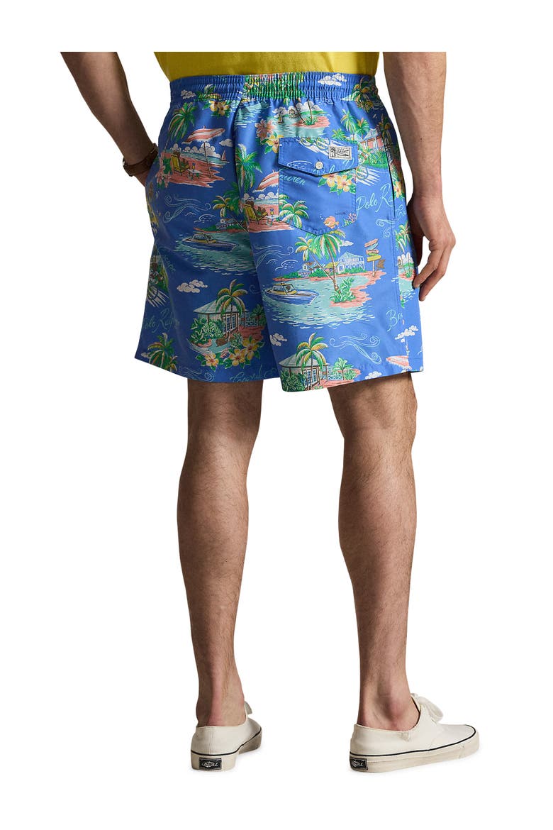 Big & Tall Bahamas Bear Traveler Swim Trunks, Alternate, color, BLUE