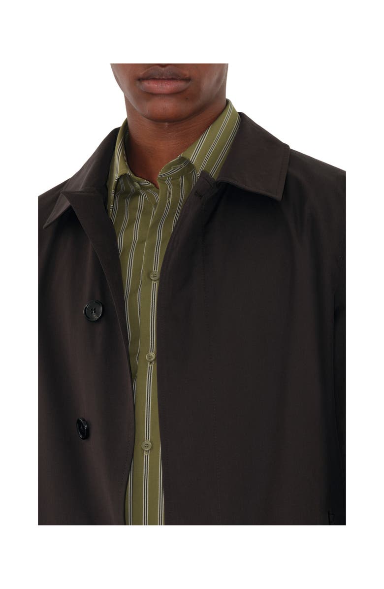 Burberry Long Highgrove Gabardine Car Coat, Alternate, color, Cog Brown