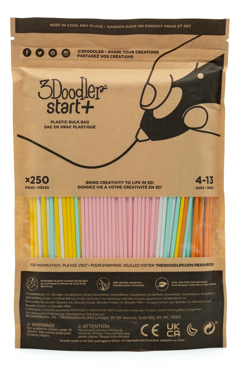 3Doodler Fire & Ice 250-Pack Start+ Eco Filament Strands, Main, color, 