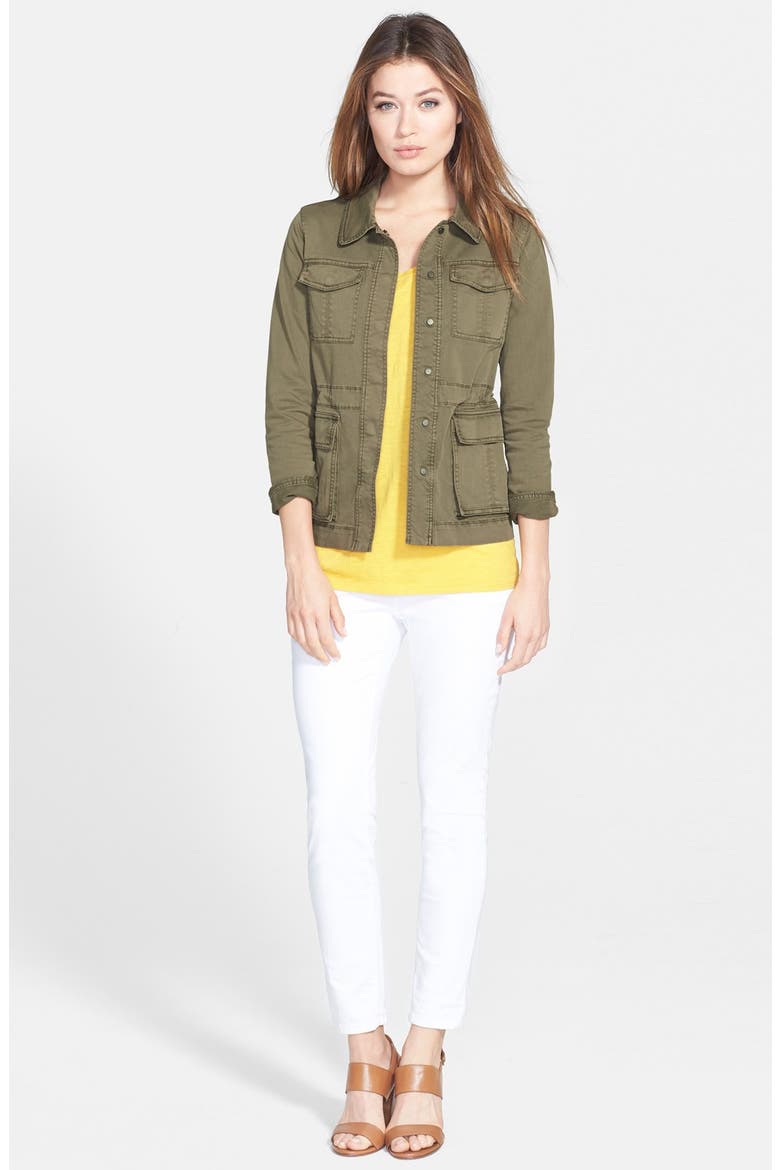 The Fisher Project Classic Collar Stretch Twill Jacket, Alternate, color, OLIVE