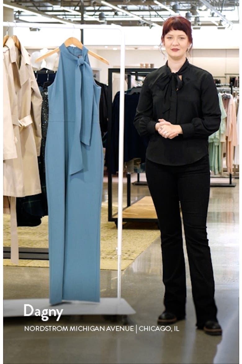 Bow Neck Stretch Crepe Jumpsuit video