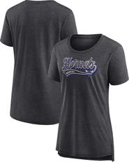 FANATICS Women's Fanatics Branded Heather Charcoal Charlotte Hornets League Leader Tri-Blend T-Shirt
