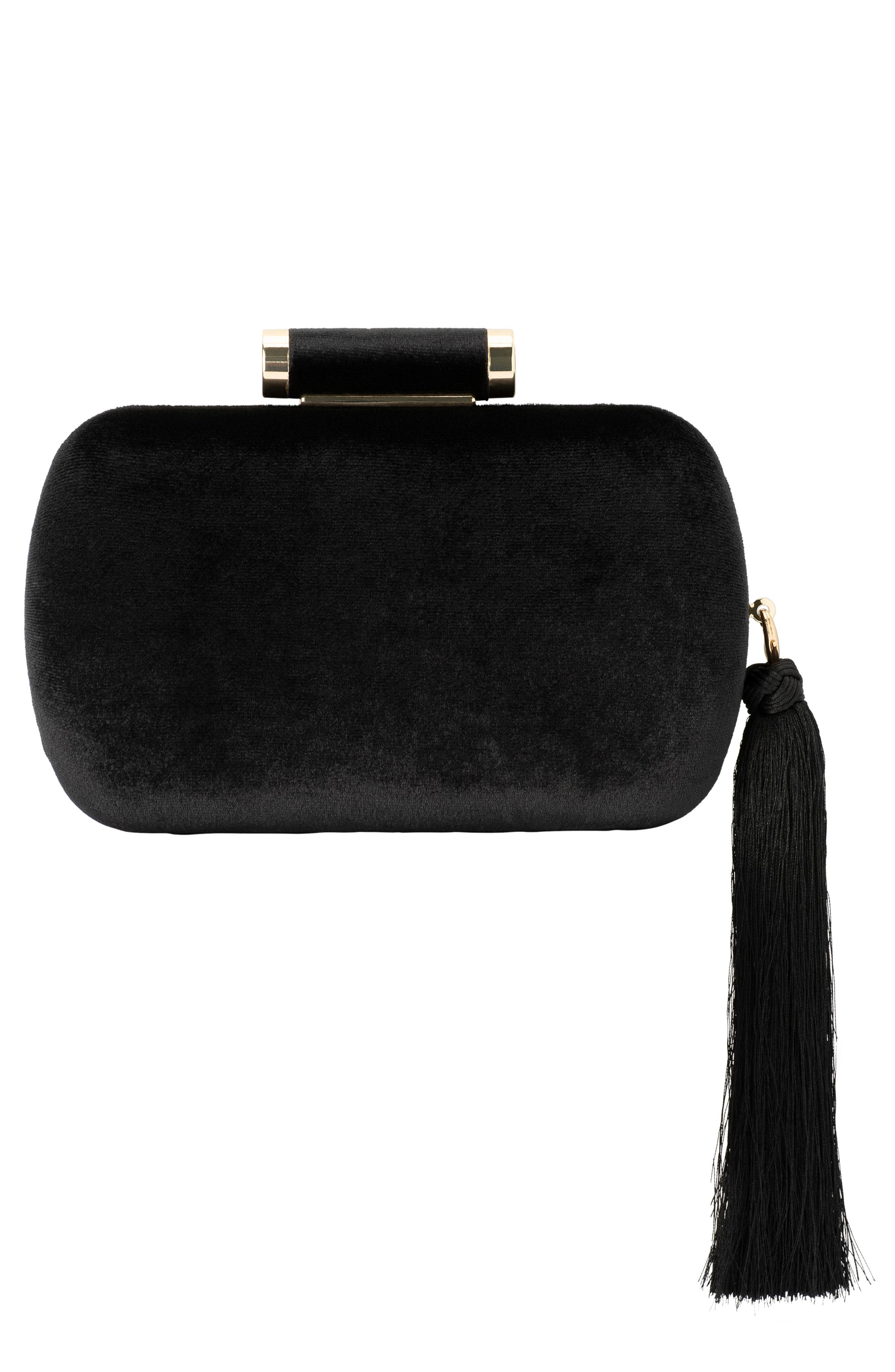 Olga Berg Matilda Velvet Clutch, Main, color, 