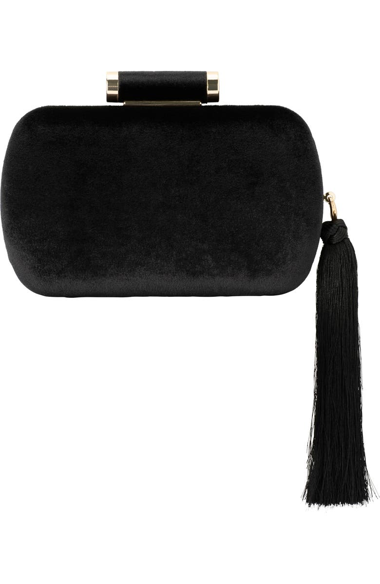 Olga Berg Matilda Velvet Clutch, Main, color,