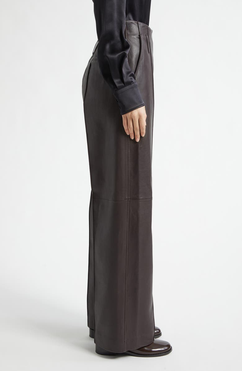 A.L.C. Liam Pintuck Wide Leg Leather Pants, Alternate, color, Bordeaux