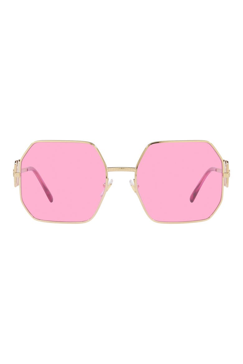 58mm Square Sunglasses, Main, color, GOLD / FUCHSIA