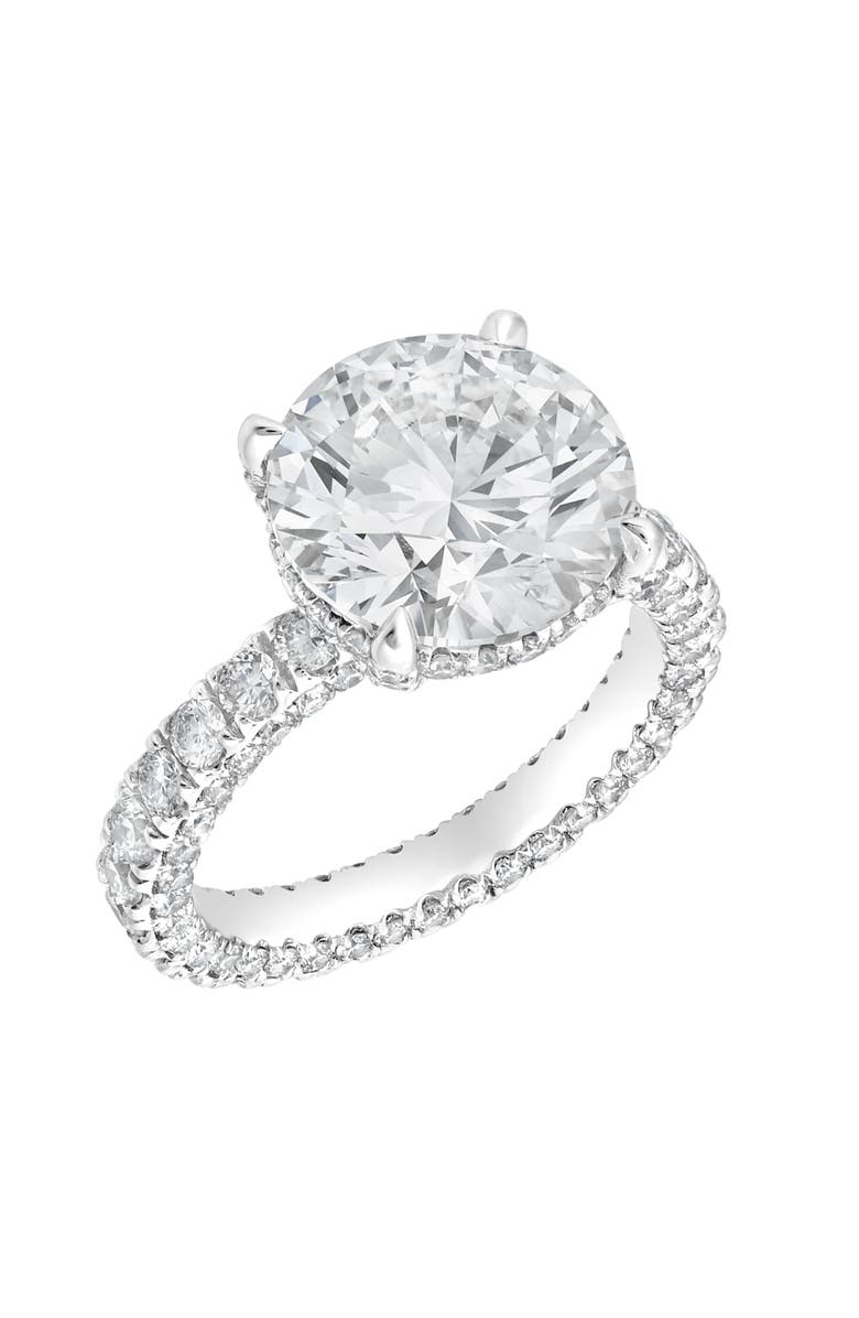 LuvMyJewelry Laryssa 14K Gold Round Lab Grown Diamond Hidden Halo Engagement Ring - 7 Cts, Alternate, color, 14K White Gold