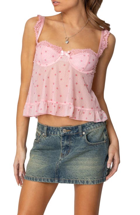 Pipa Floral Mesh Bra Top